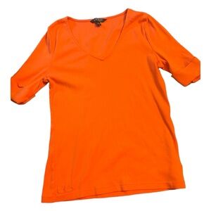 RALPH LAUREN Orange Half Sleeve Cotton Tee